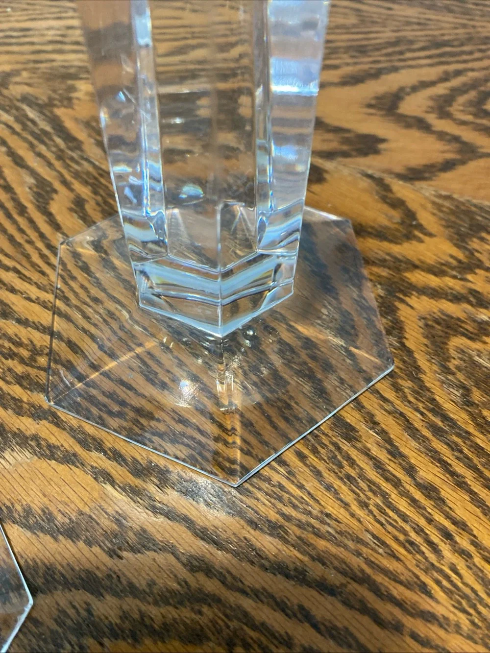 Tiffany & Co. Frank Lloyd Wright Crystal Candlestick 6 inch Set of 2